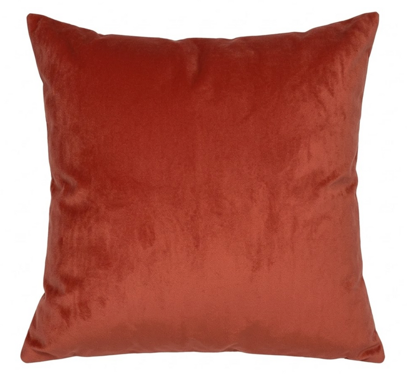 Persimmon Velvet Pillow Cover, burnt orange velvet, front view