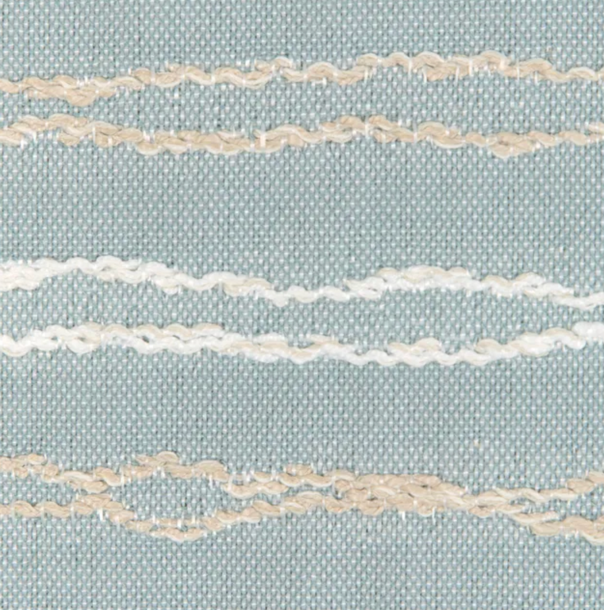Wave Length Outdoor Pillow Cover in Sky Blue shown in a room setting