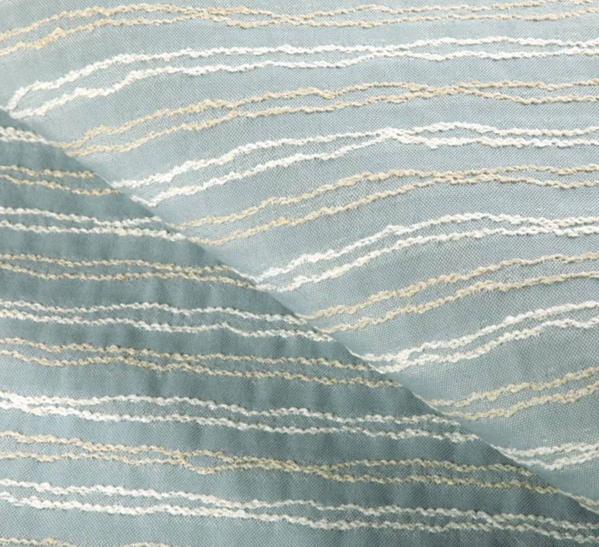 Wave Length Outdoor Pillow Cover in Sky Blue, close-up of performance fabric