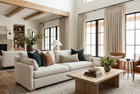 Kelly Wearstler Crescendo Pillow Cover in Lagoon styled on a sofa