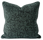 Kelly Wearstler Crescendo Pillow Cover in Lagoon, teal raised velvet, front view