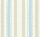 Dearden Striped Pillow Cover in Beige and Blue shown on a sofa
