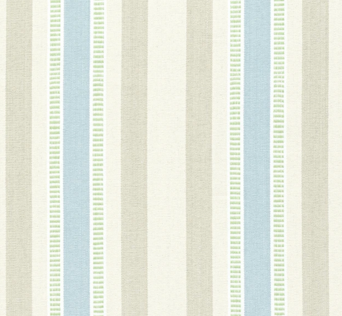 Dearden Striped Pillow Cover in Beige and Blue shown on a sofa