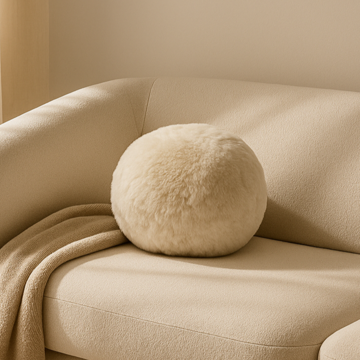 Solene Sheepskin Sphere Pillow