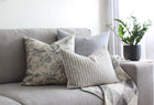 Perin neutral textured stripe pillow cover, view 2