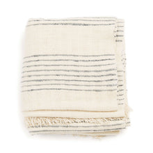 Silica Chalk off white and gray stripes handwoven throw – One Affirmation
