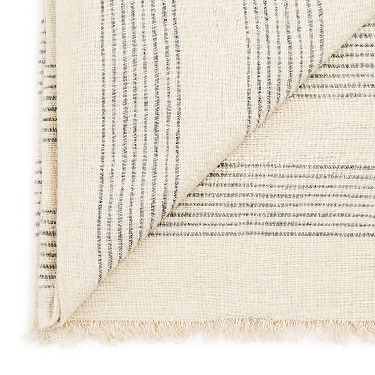 Silica Chalk off white and gray stripes handwoven throw – One Affirmation