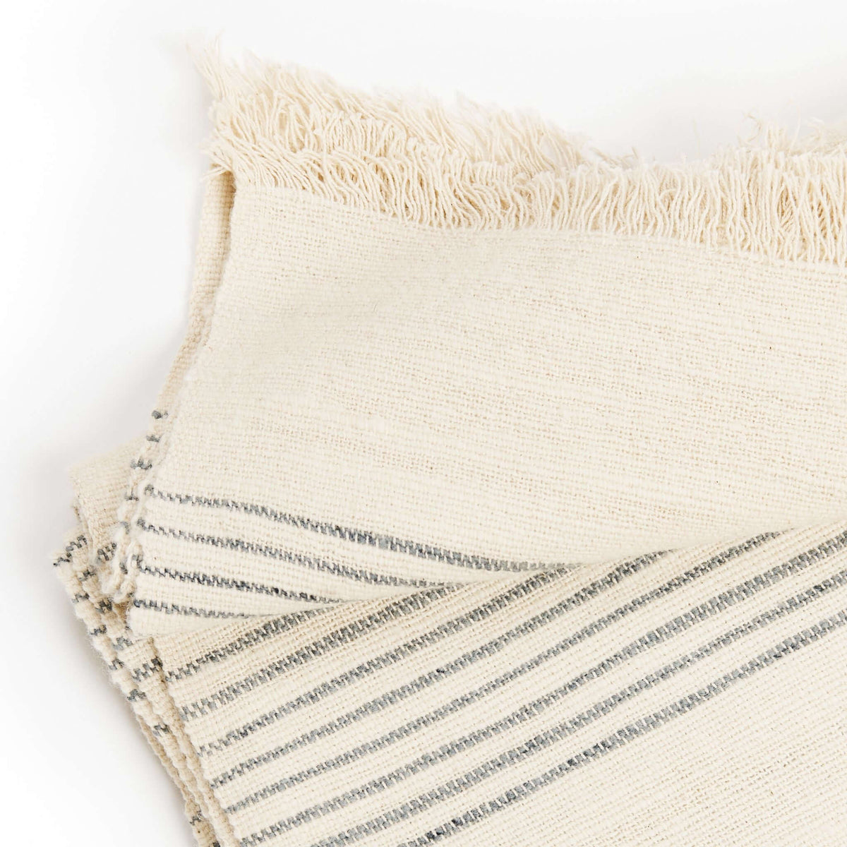 Silica Chalk off white and gray stripes handwoven throw – One Affirmation