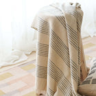 Silica Chalk off white and gray stripes handwoven throw – One Affirmation