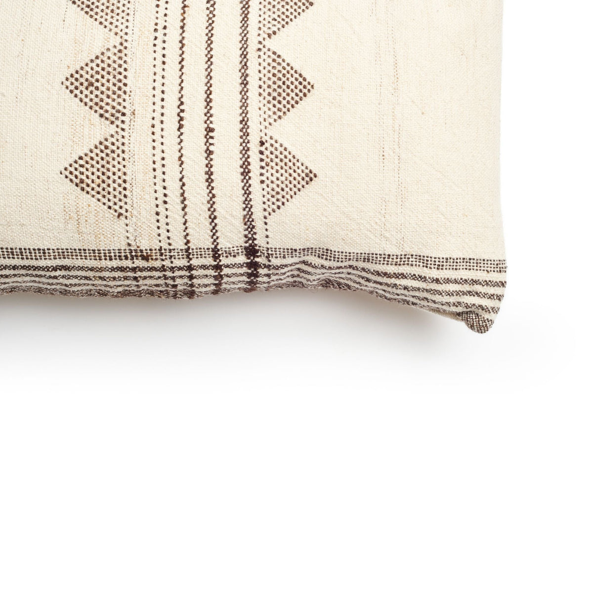 Kora white and black handwoven lumbar pillow cover, 14x35 – One Affirmation