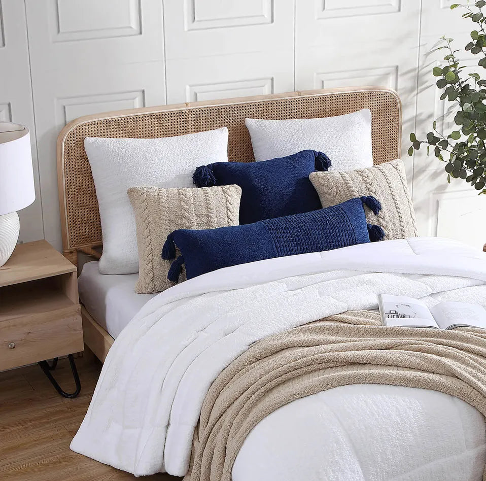 Eco-friendly quilted comforter filled with recycled materials