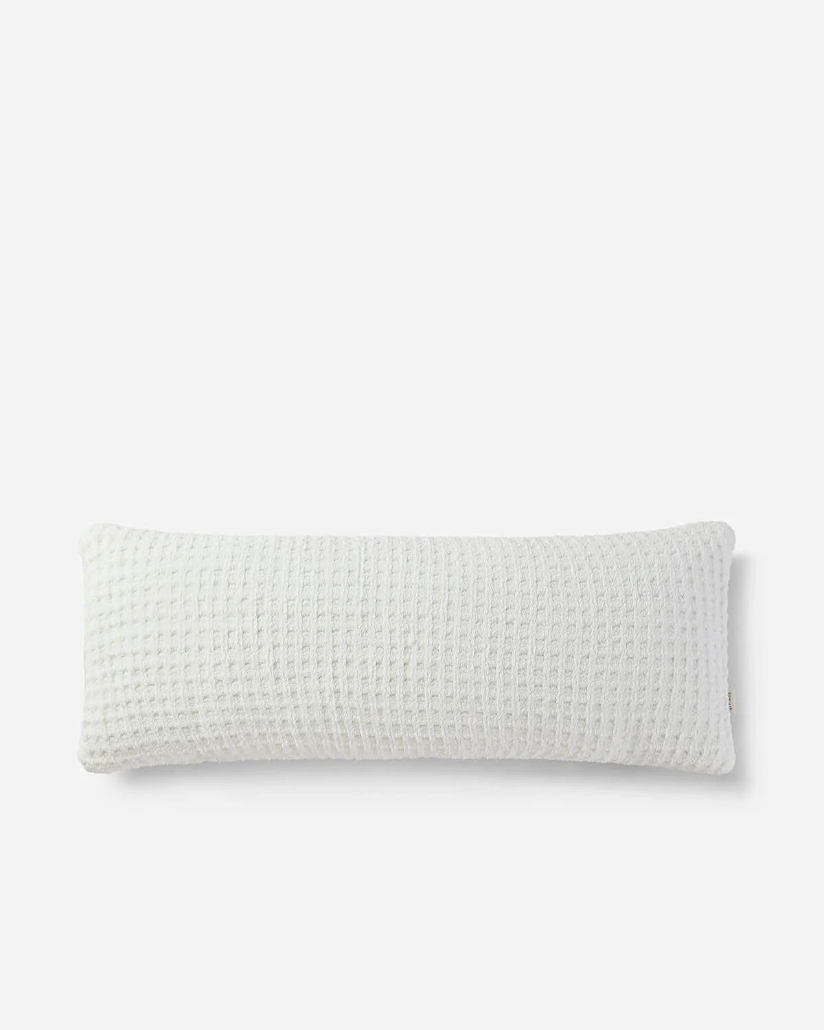 Memory foam lumbar pillow with cozy waffle-texture cover