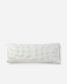 Memory foam lumbar pillow with cozy waffle-texture cover
