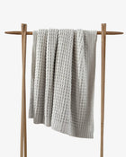 Breathable lightweight throw blanket in neutral color