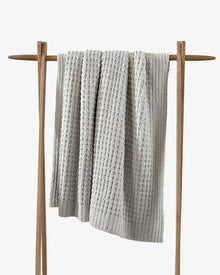 Breathable lightweight throw blanket in neutral color
