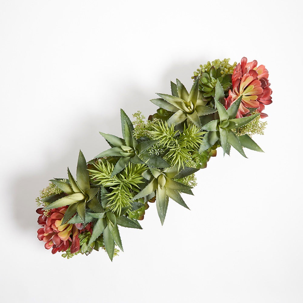 long faux succulent arrangement Artificial Succulent Arrangement in Gray Planter