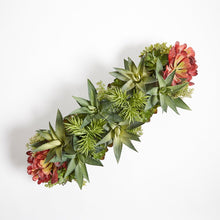 Rectangular Artificial Succulent Arrangement, Gray Planter