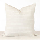 Stella ivory textured stripe pillow cover, view 5