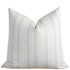 Faye blue vine stripe pillow cover in organic cotton