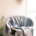 Boro Blue soft handwoven merino throw – One Affirmation