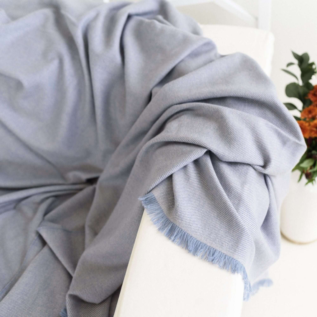 Boro Blue soft handwoven merino throw – One Affirmation