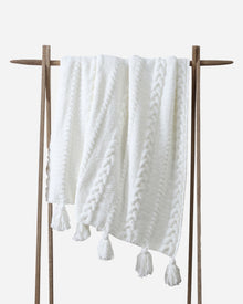 Braided Pom Pom Throw