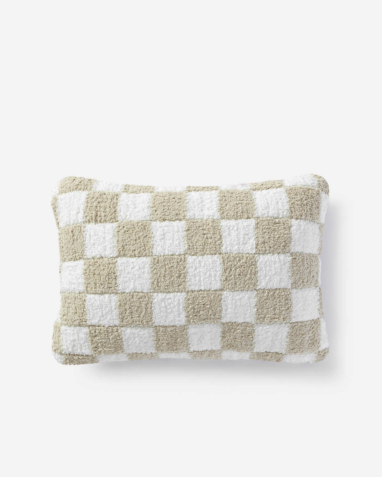 Checkerboard Mini Pillow Off White Sahara Tan