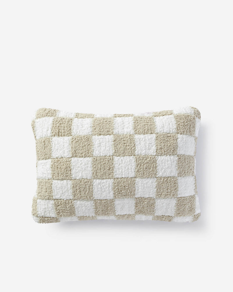 Checkerboard Mini Pillow Off White Sahara Tan
