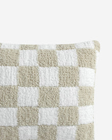 Checkerboard Mini Pillow Off White Sahara Tan