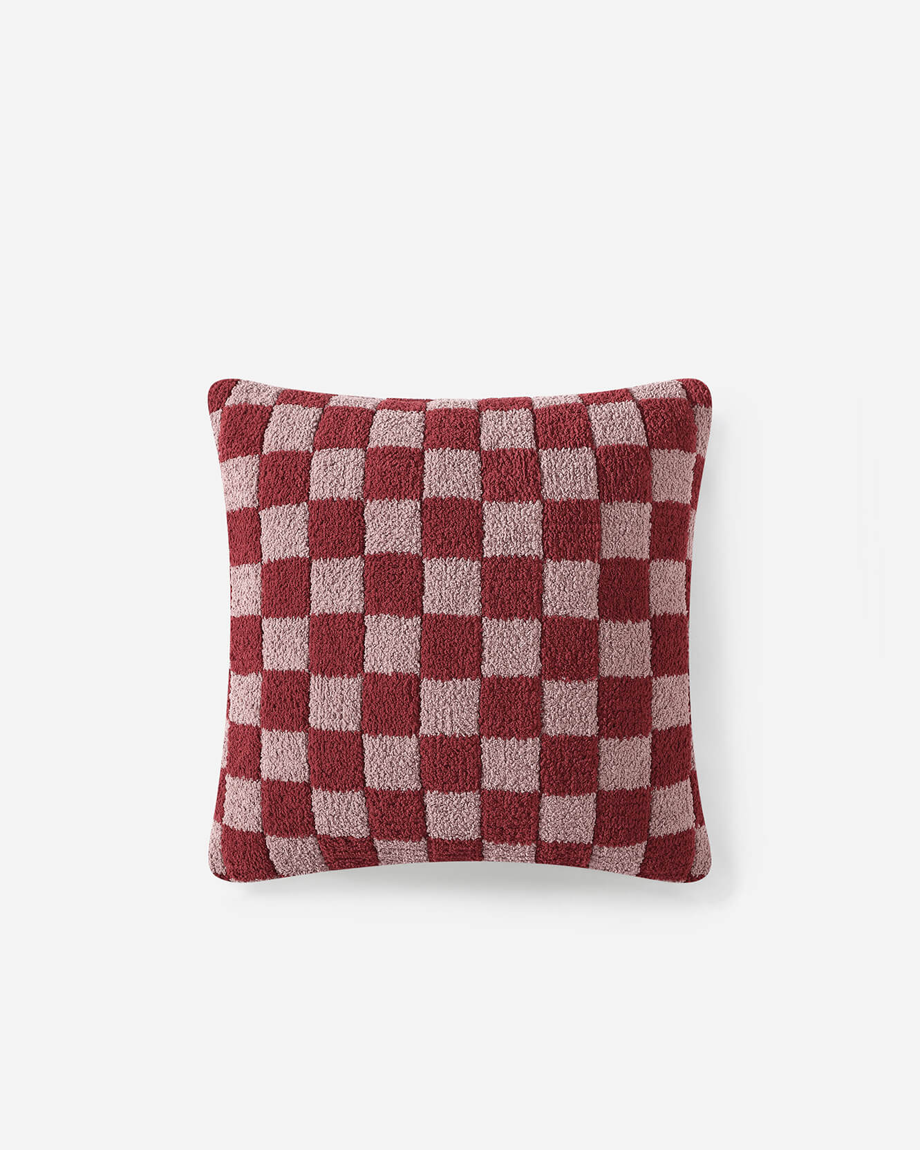 Checkerboard Pommegranate Rose Throw Pillow