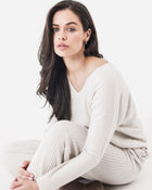 Relaxed fit v-neck lounge pullover