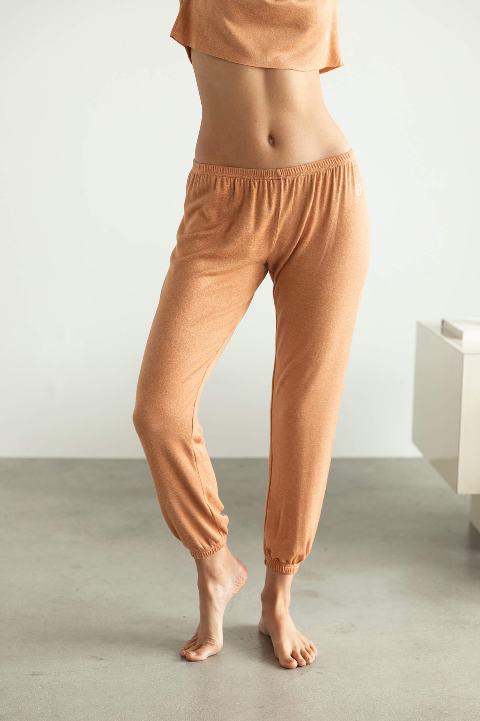 Soft elastic waistband sweatpants for lounging