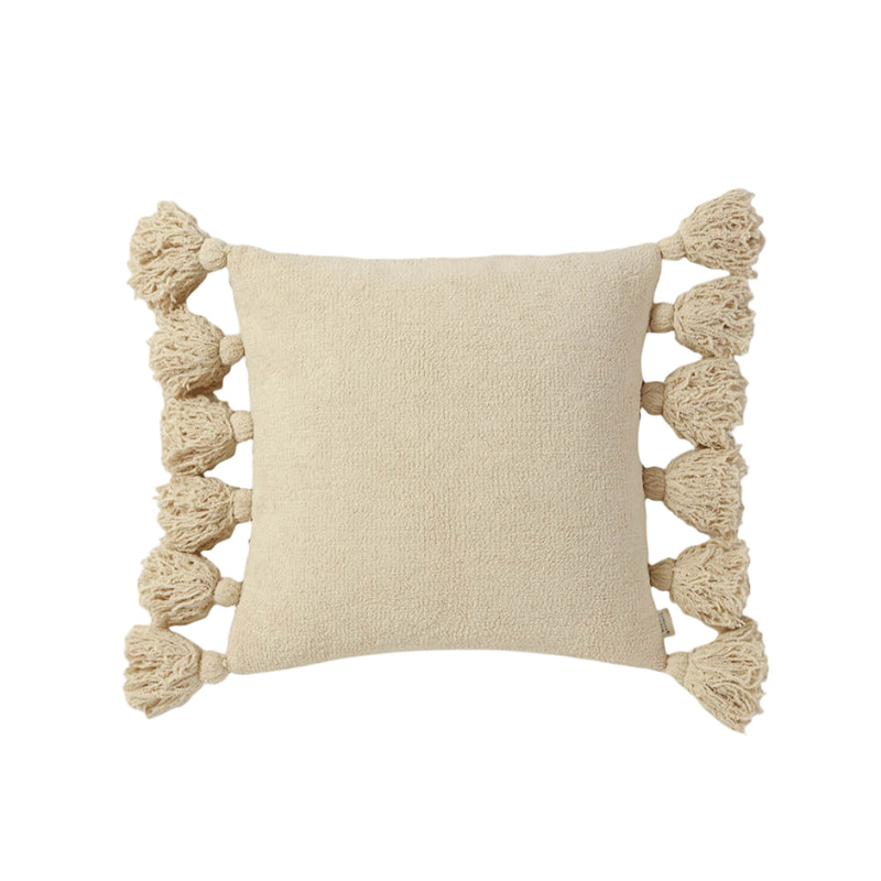 Sunday Citizen Pom Pom Throw Pillow with fuzzy trim