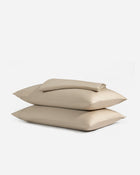 King bamboo sheet set folded with pillowcases and top sheet