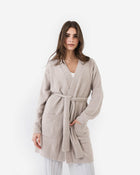 Mid-length cardigan in breathable cool-to-the-touch material