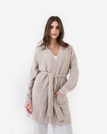 Mid-length cardigan in breathable cool-to-the-touch material