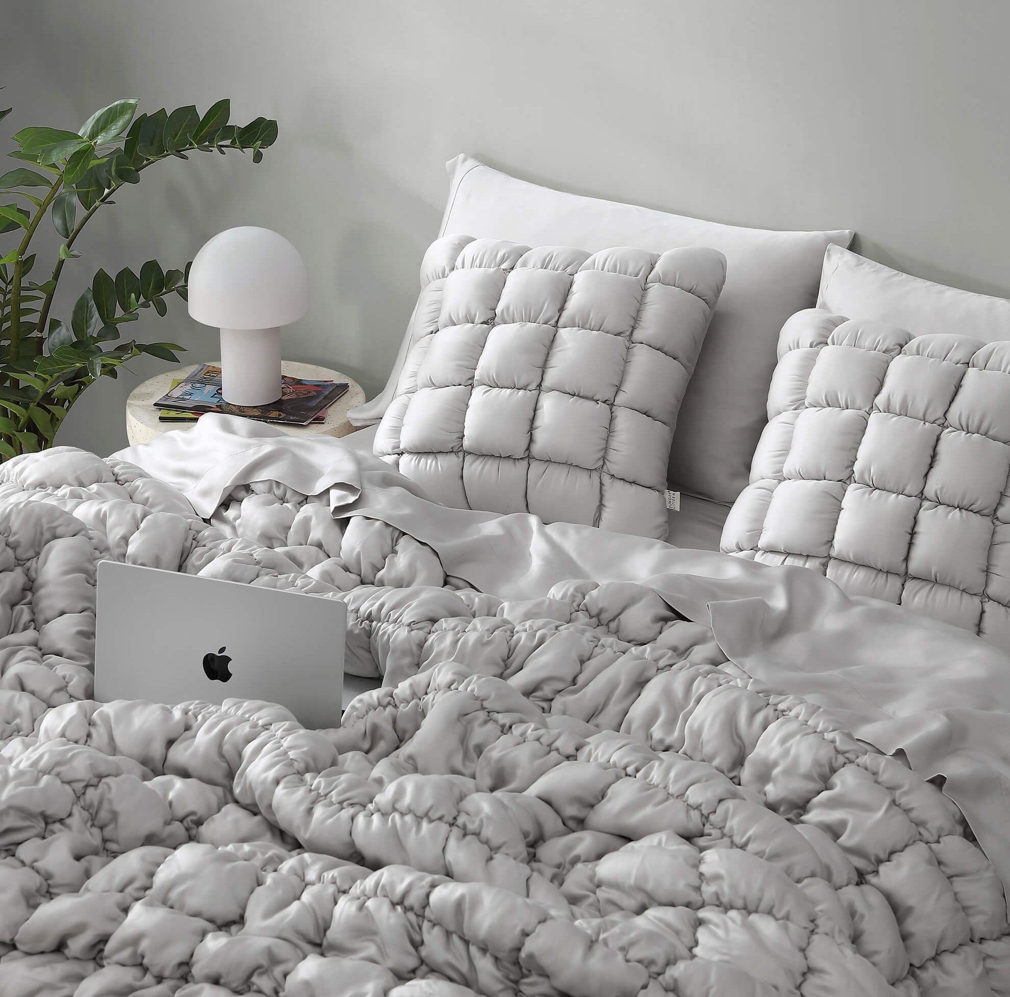 Silky Lyocell Puff Throw Pillow Sandstone