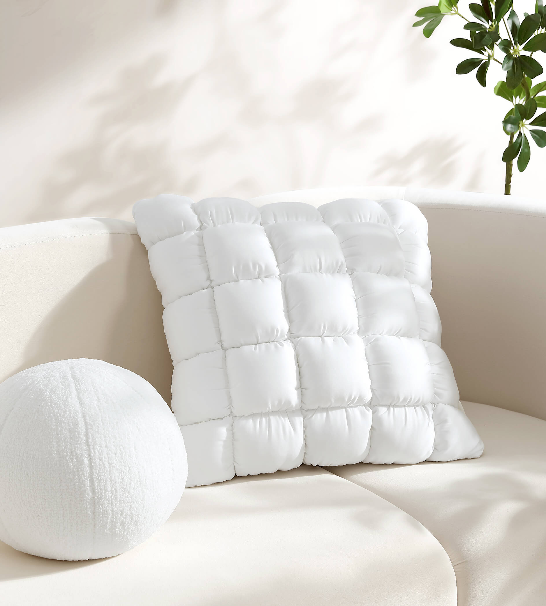 Silky Lyocell Puff Throw Pillow Sandstone