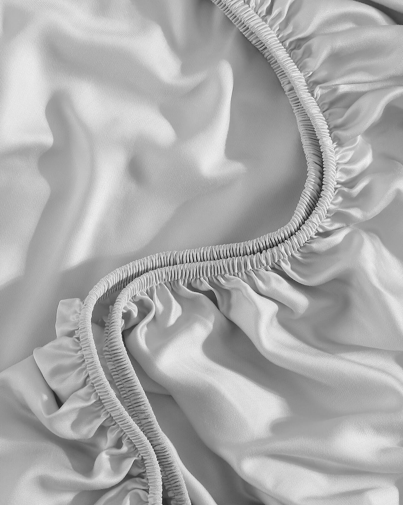 Close-up of smooth TENCEL lyocell bedding fabric