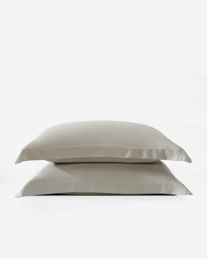 Euro and King bamboo shams layered with bamboo sheet set