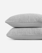 Cozy textured waffle pillow shams for bedding set