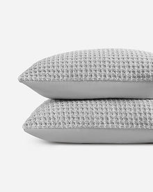 Cozy textured waffle pillow shams for bedding set