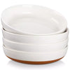 Tara stoneware pasta bowls set of 4 with rustic speckled glaze