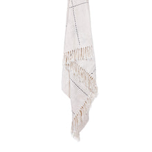 Kiara natural cotton throw – tassel detail