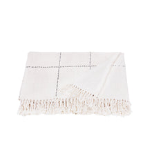 Kiara natural cotton throw with oversized tassels