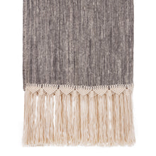 Black Mountain macramé cotton throw – close-up