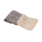 Black Mountain macramé cotton throw – detail