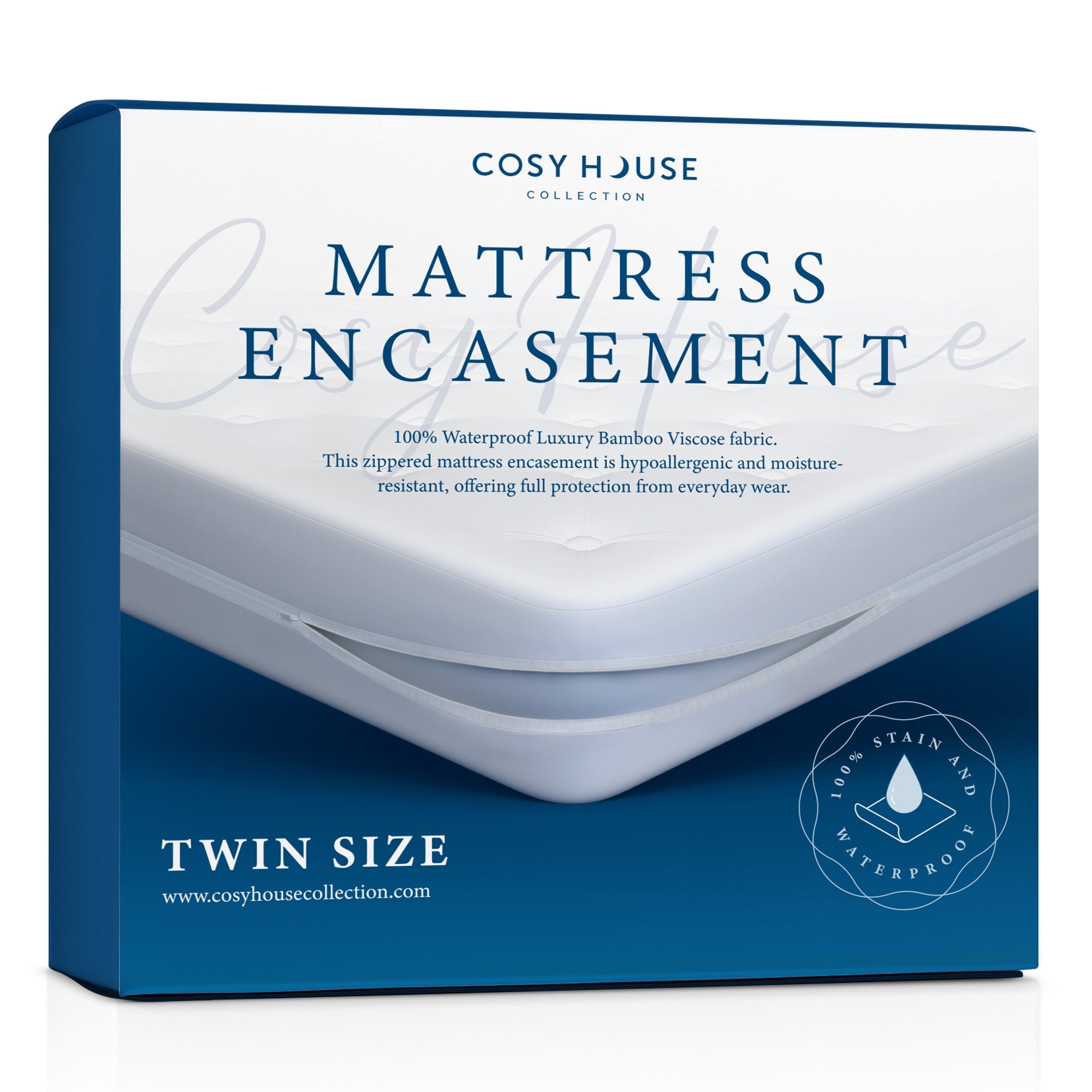 Full coverage waterproof mattress protector with bamboo blend