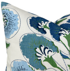 Tybee Tree blue green pillow cover, angled view