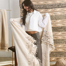 Unah brown hand embroidered organic cotton artisan throw – One Affirmation